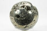 Polished Pyrite Sphere - Peru #228378-2